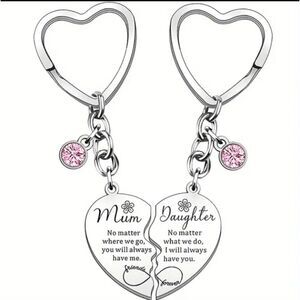 3 for $26 - Mum and Daughter Heart Keychain
